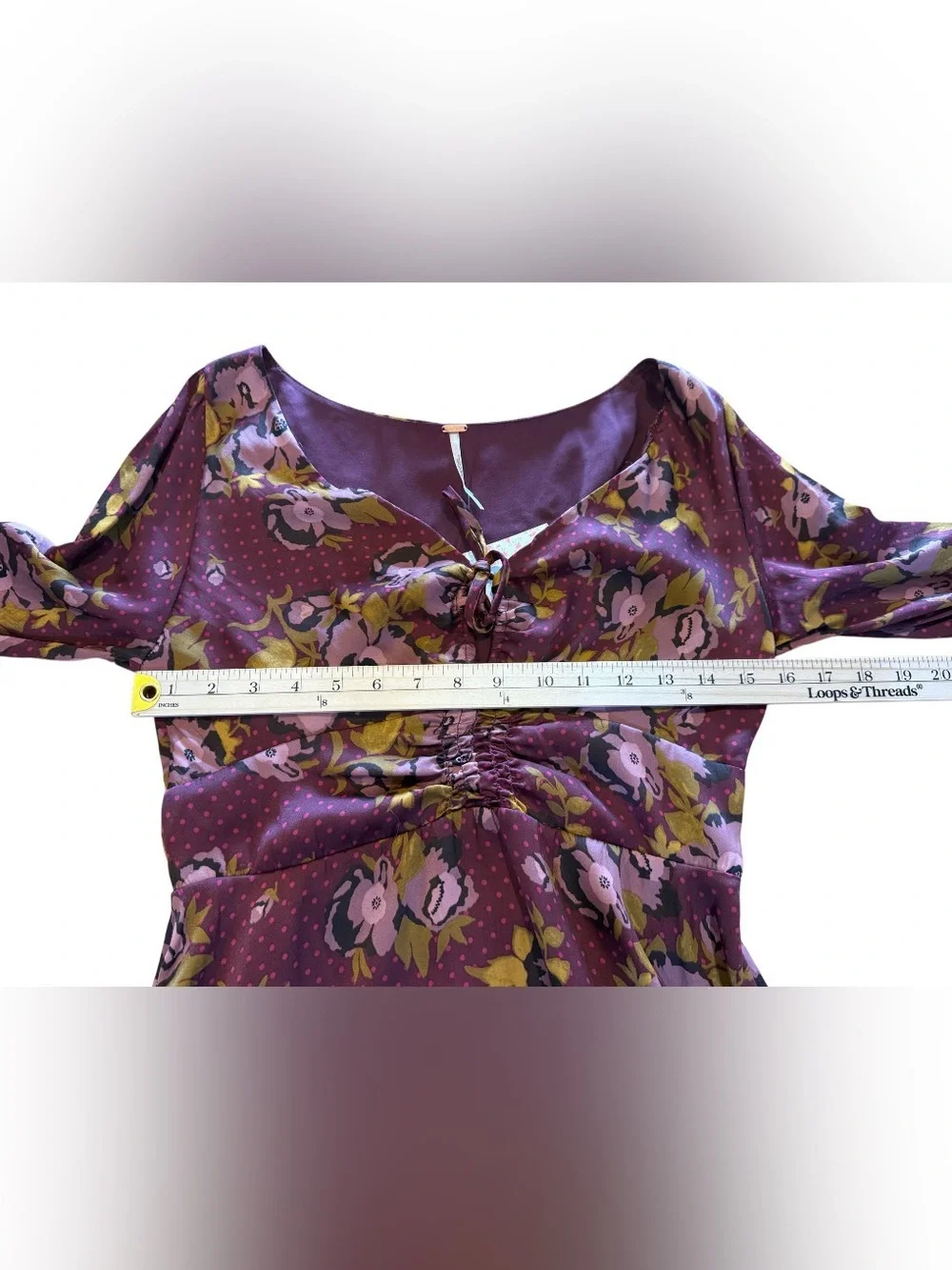 Free People Morning Light Mini Dress Size 8 Purple Floral NWT Flaw